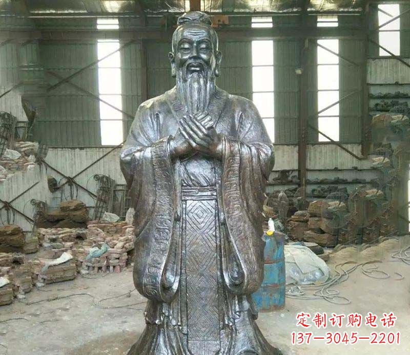 绍兴锻铜校园老子人物雕塑,铸就永恒的追求