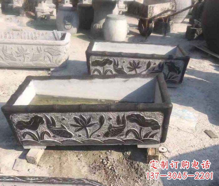 绍兴方形仿古石水缸