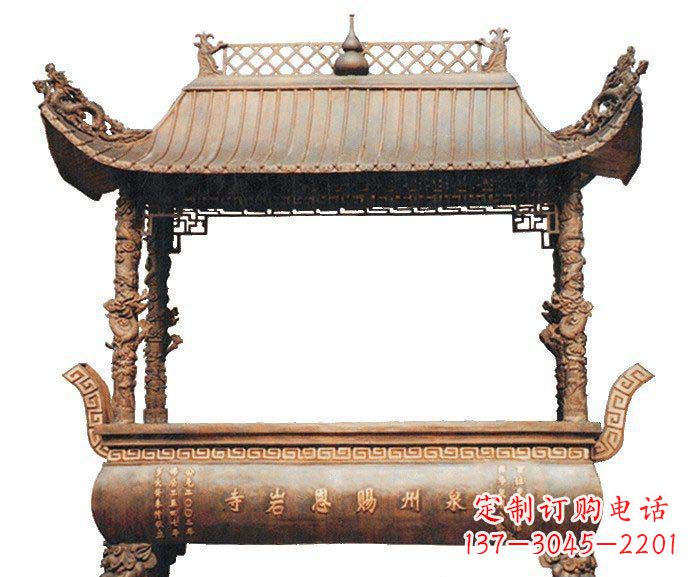 绍兴方形香炉寺庙铜雕