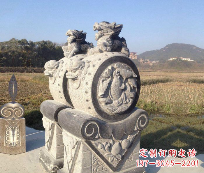 绍兴仿古抱鼓石门墩雕塑