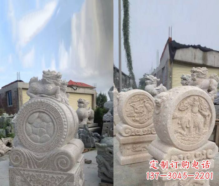 绍兴仿古抱鼓石镇宅石门墩 (2)