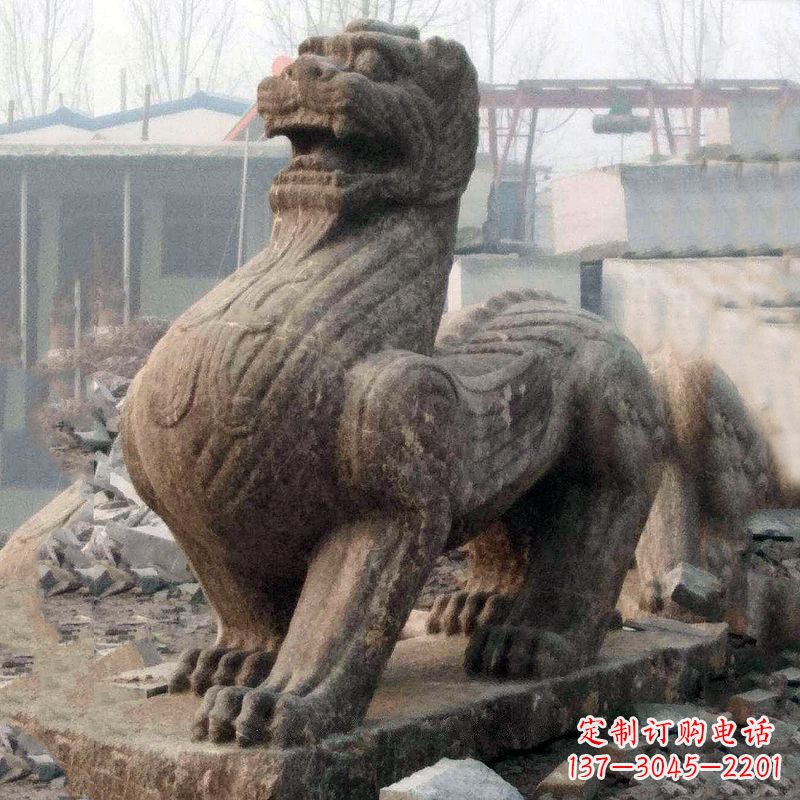 绍兴中领雕塑狴犴青石雕塑融入古代神话的历史文化风格