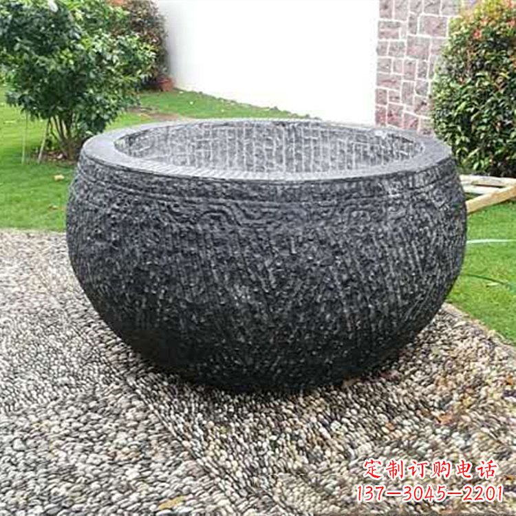 绍兴仿古石雕水缸,精雕细琢别具一格