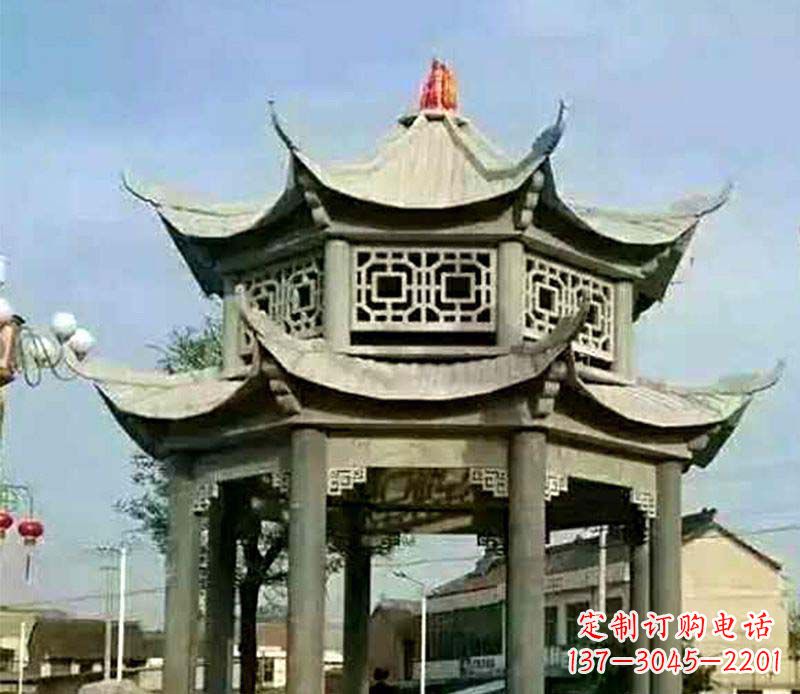 绍兴精美仿古石凉亭雕塑