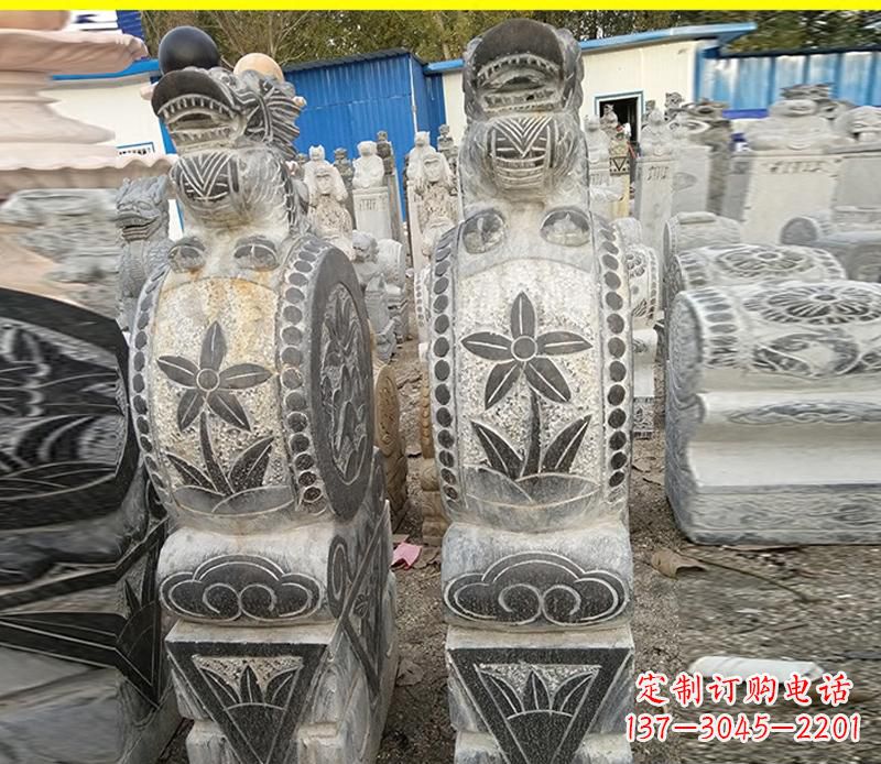 绍兴仿古石门墩雕塑,传承历史文化