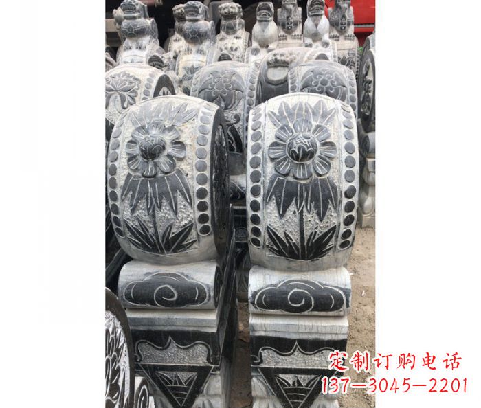 绍兴仿古石门墩镇宅抱鼓石雕塑