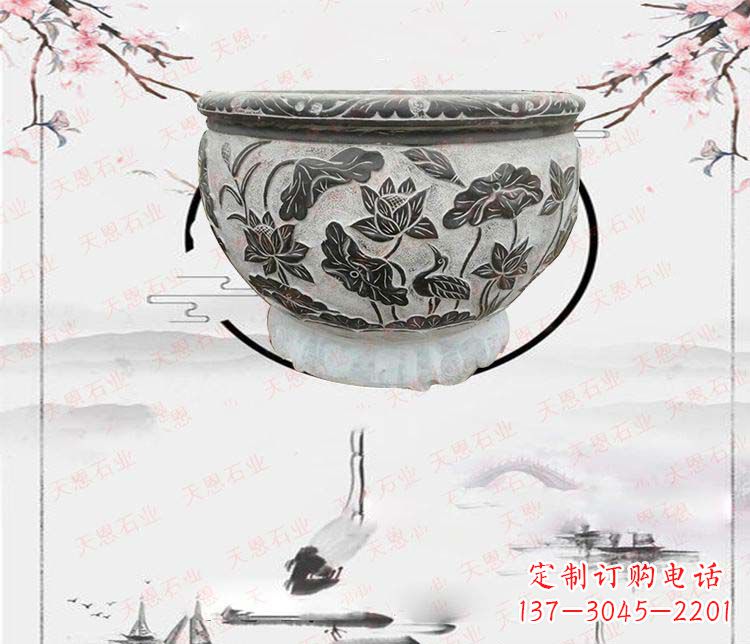绍兴仿古石水缸石浮雕石雕,欧式古典设计
