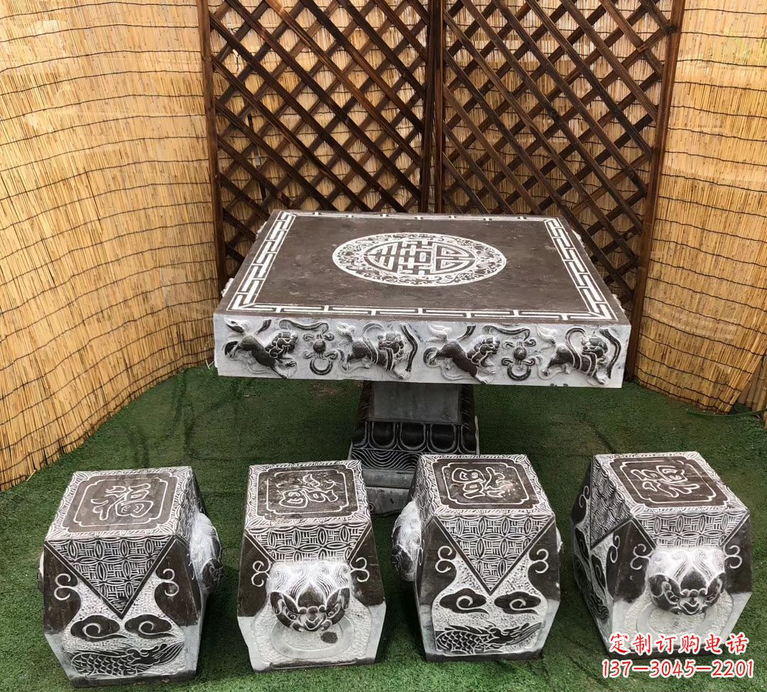 绍兴仿古石桌凳公园景观石雕