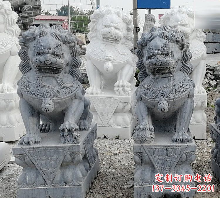 绍兴仿古青石狮子塑像
