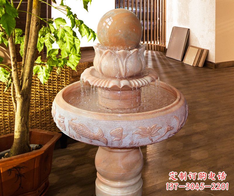 绍兴浑然天成的风水球石雕