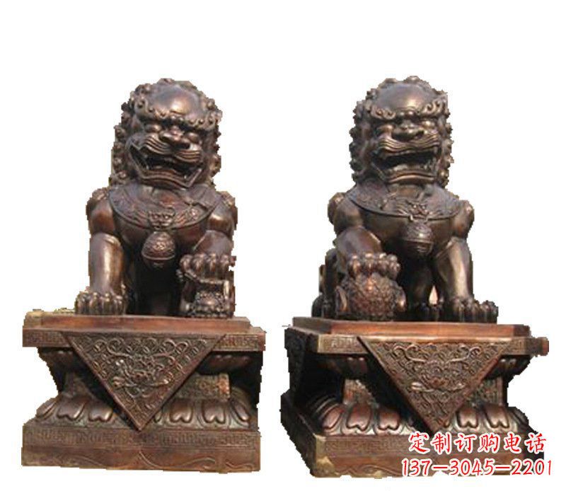 绍兴公司汇丰狮子铜雕塑摆件 (2)