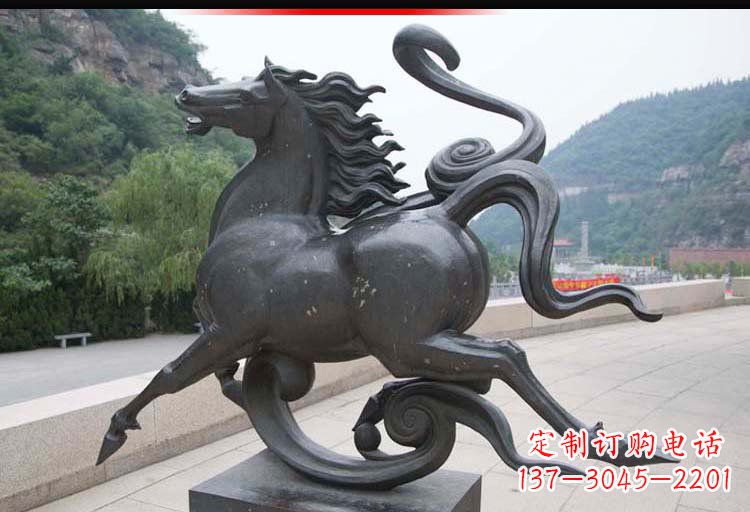 绍兴公园奔马铜雕 (2)