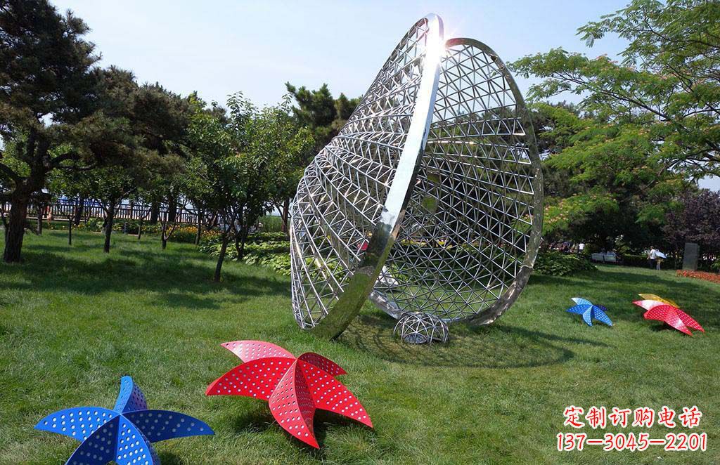 绍兴精美不锈钢贝壳海星景观雕塑