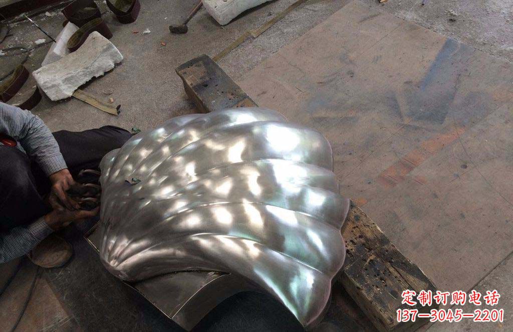 绍兴精致现代的不锈钢贝壳雕塑