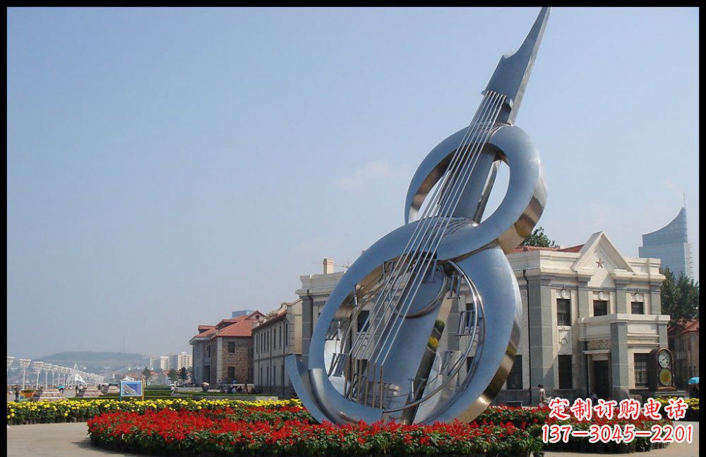 绍兴公园不锈钢抽象大提琴雕塑