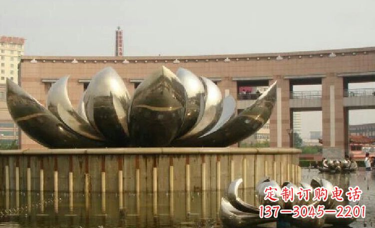 绍兴廊中领雕塑优质的不锈钢荷花雕塑