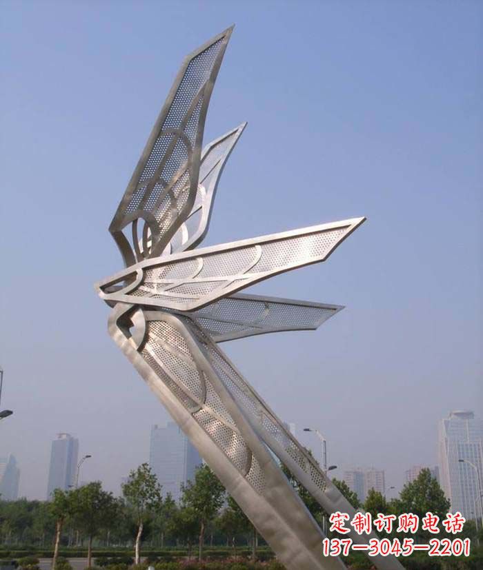 绍兴大型不锈钢蝴蝶翅膀雕塑