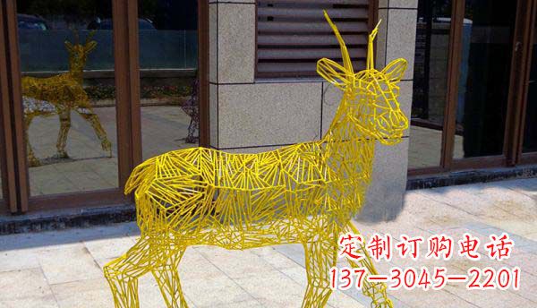 绍兴公园不锈钢镂空小鹿雕塑