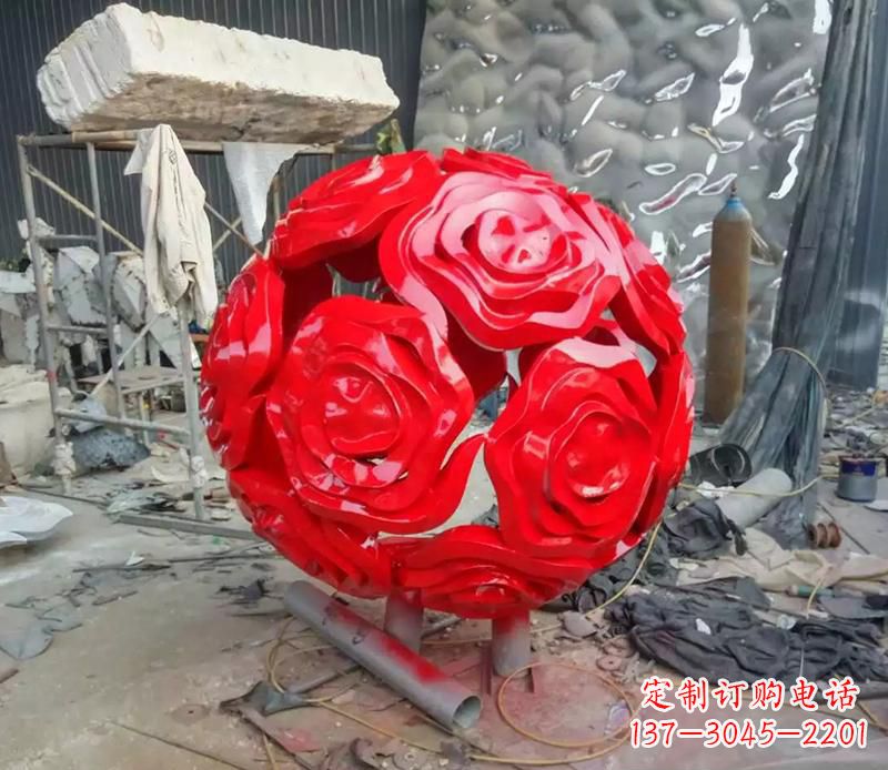 绍兴优雅柔美的玫瑰雕塑