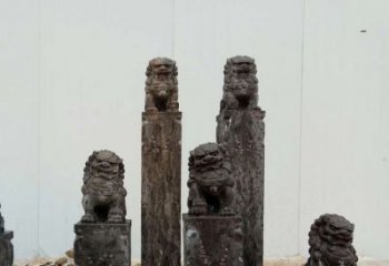 绍兴复古风格拴马桩雕塑