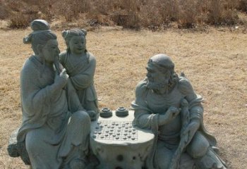 绍兴八仙下棋铜雕塑