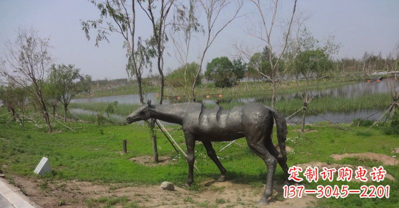 绍兴公园抽象马景观铜雕