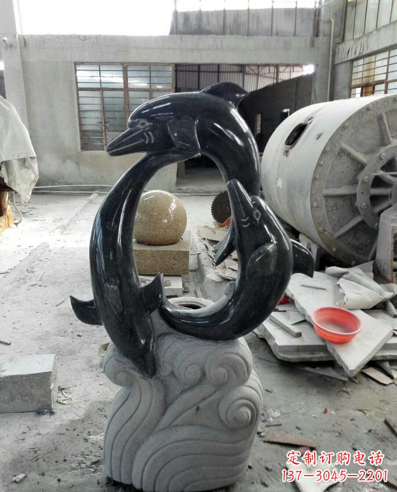 绍兴公园海豚石雕