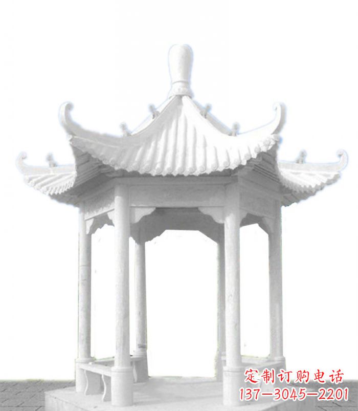 绍兴汉白玉石凉亭雕塑
