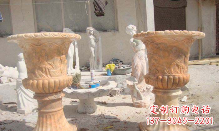 绍兴红花盆石雕艺术雕塑