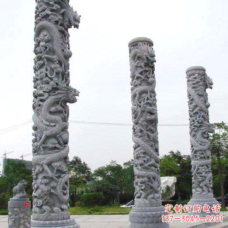 绍兴公园龙柱雕塑