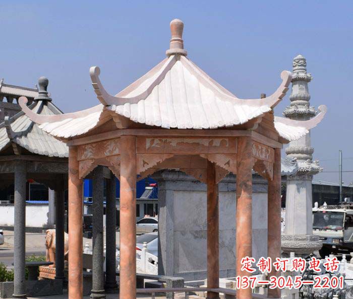 绍兴中领雕塑设计凉亭雕塑,清新简约添美感