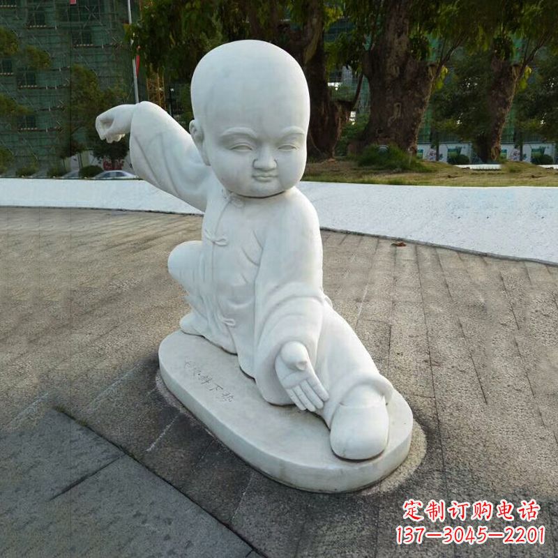 绍兴瑞士艺术家精美制作的和尚汉白玉石雕塑