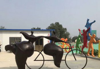 绍兴青春无悔，精致自行车雕塑