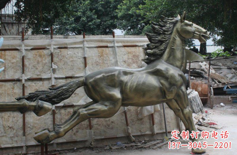 绍兴广场奔马动物铜雕 (2)