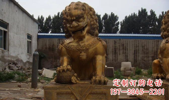 绍兴黄铜狮子雕塑,让您的空间更加华贵