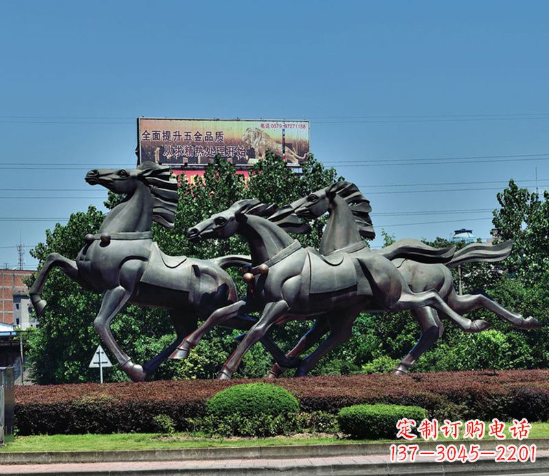 绍兴非凡运动,街边奔马铜雕塑