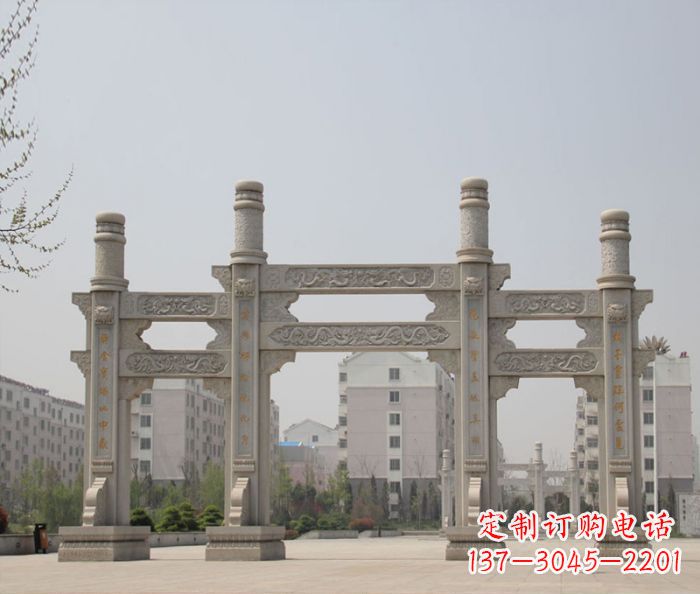 绍兴上中领雕塑:牌坊石雕定制