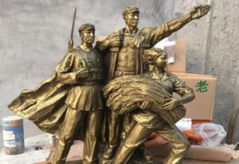 绍兴中领雕塑精心打造的红军战士铜雕