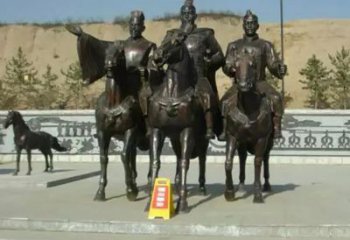 绍兴中领雕塑：骑马广场铜雕作品