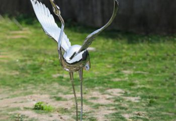 绍兴高端定制丹顶鹤展翅不锈钢雕塑