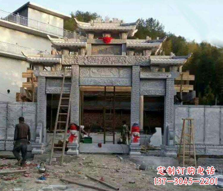 绍兴三门仿古石雕牌坊打造质感升级的精致建筑