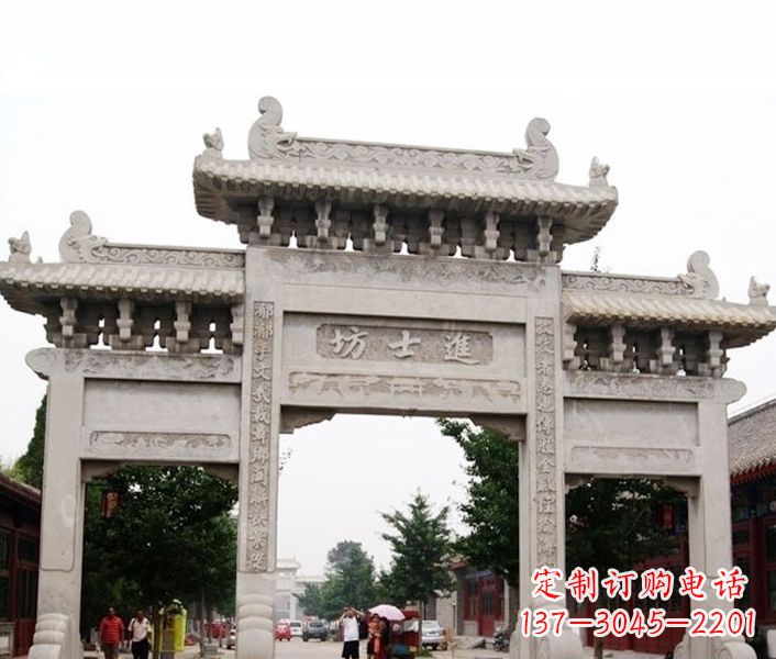 绍兴艺术匠心打造的石雕牌坊
