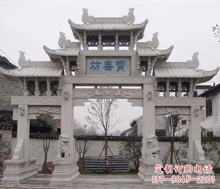 绍兴三门石牌坊石雕