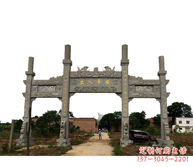 绍兴三门牌坊石雕——传承古文化风韵