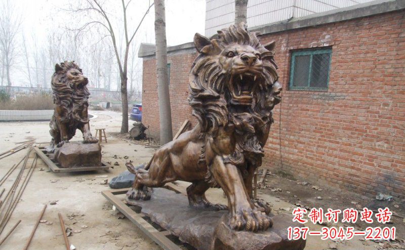 绍兴狮子企业动物铜雕