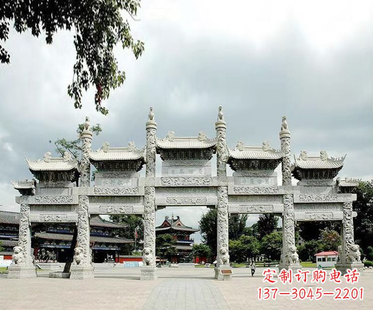 绍兴石雕五门牌坊