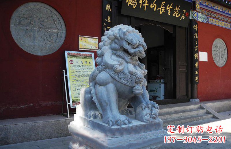 绍兴石狮子寺庙门口石雕