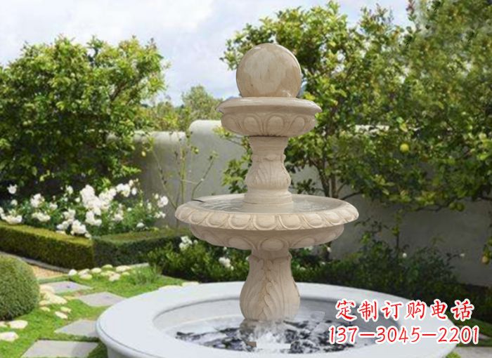 绍兴双层风水球喷泉别墅石雕