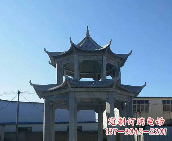 绍兴双层仿古石凉亭石雕_1