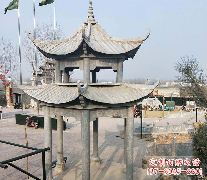 绍兴双层户外凉亭石雕